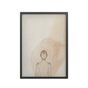 Inner Light – Minimalist Meditation Figure Japandi Wall Art – Framed Poster