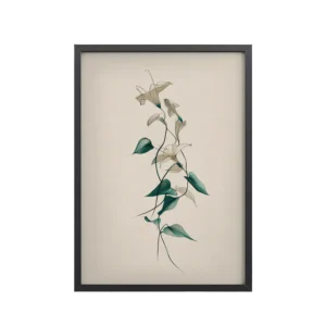 Lily Flow — Japandi Floral Line-Art Decor Lilies — Framed Poster
