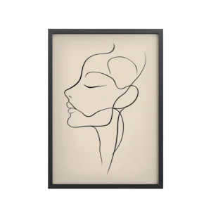 Serenity in Profile — Minimal Line Face Wall Art — Framed Poster