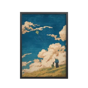 Skybound Whispers – Ukiyo-e Wall Art Print – Framed Poster