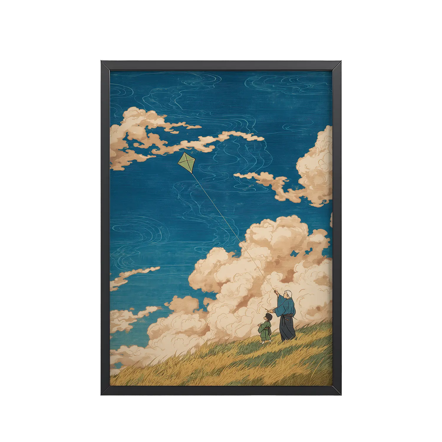 Skybound Whispers – Ukiyo-e Wall Art Print – Framed Poster