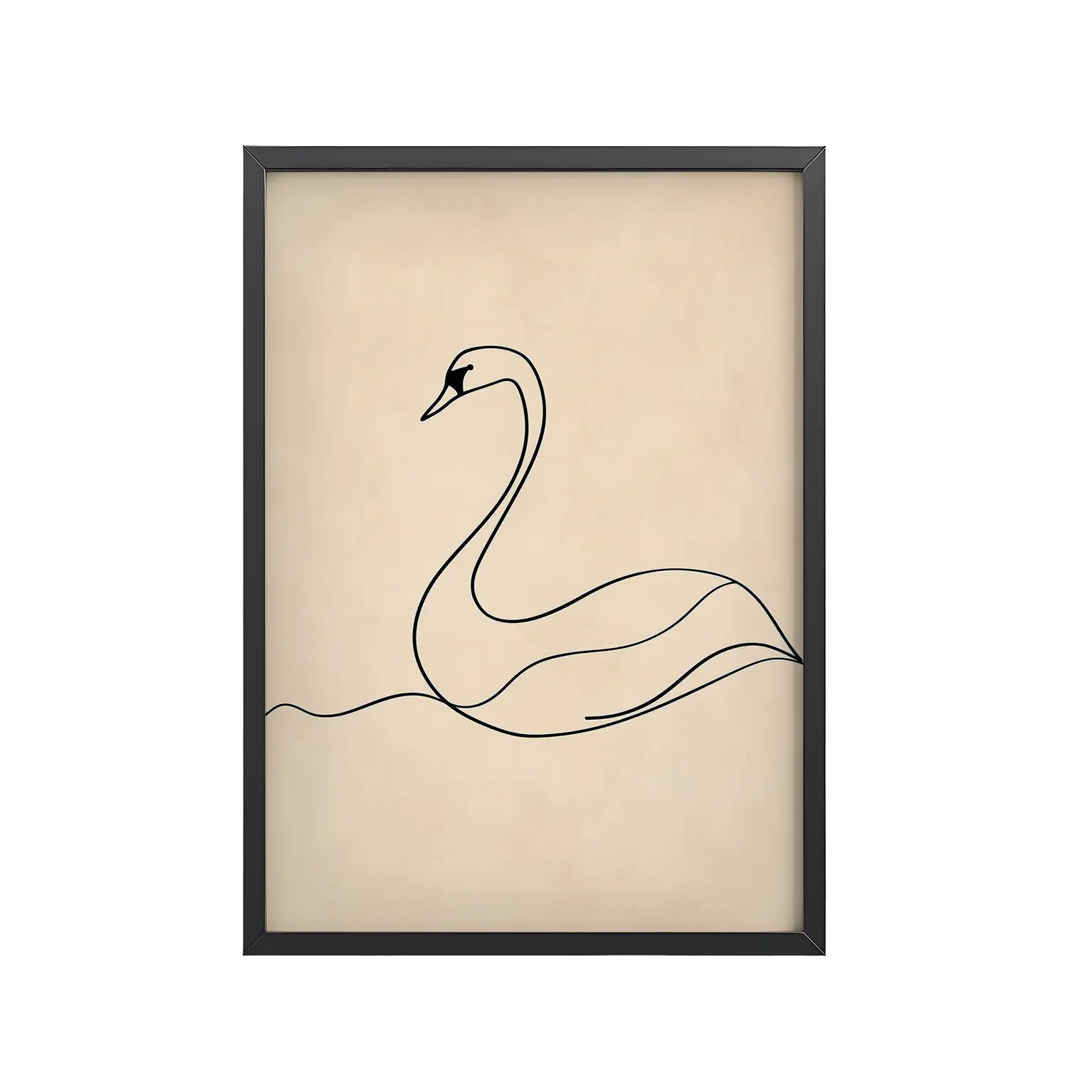 Swan Flow — Minimal Line Drawing Wall Art — Framed Poster