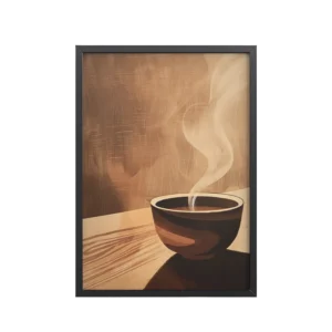 Tea Ceremony Tranquility Japandi Minimal Zen Tea Bowl Wall Art – Framed Poster