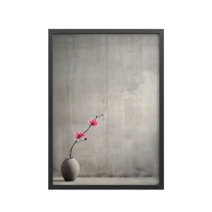 Blossom Curve in Ikebana — Minimal Floral Wall Art — Framed Poster