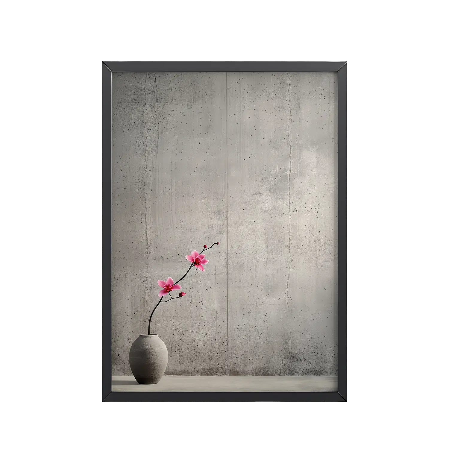 Blossom Curve in Ikebana — Minimal Floral Wall Art — Framed Poster