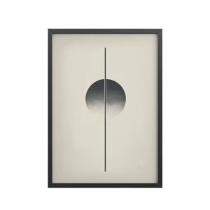 Equilibrium Line and Circle — Ultra-Minimal Wall Art — Framed Poster
