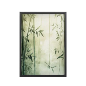 Whispering Bamboo Forest — Japandi Nature Botanical Wall Decor — Framed Poster