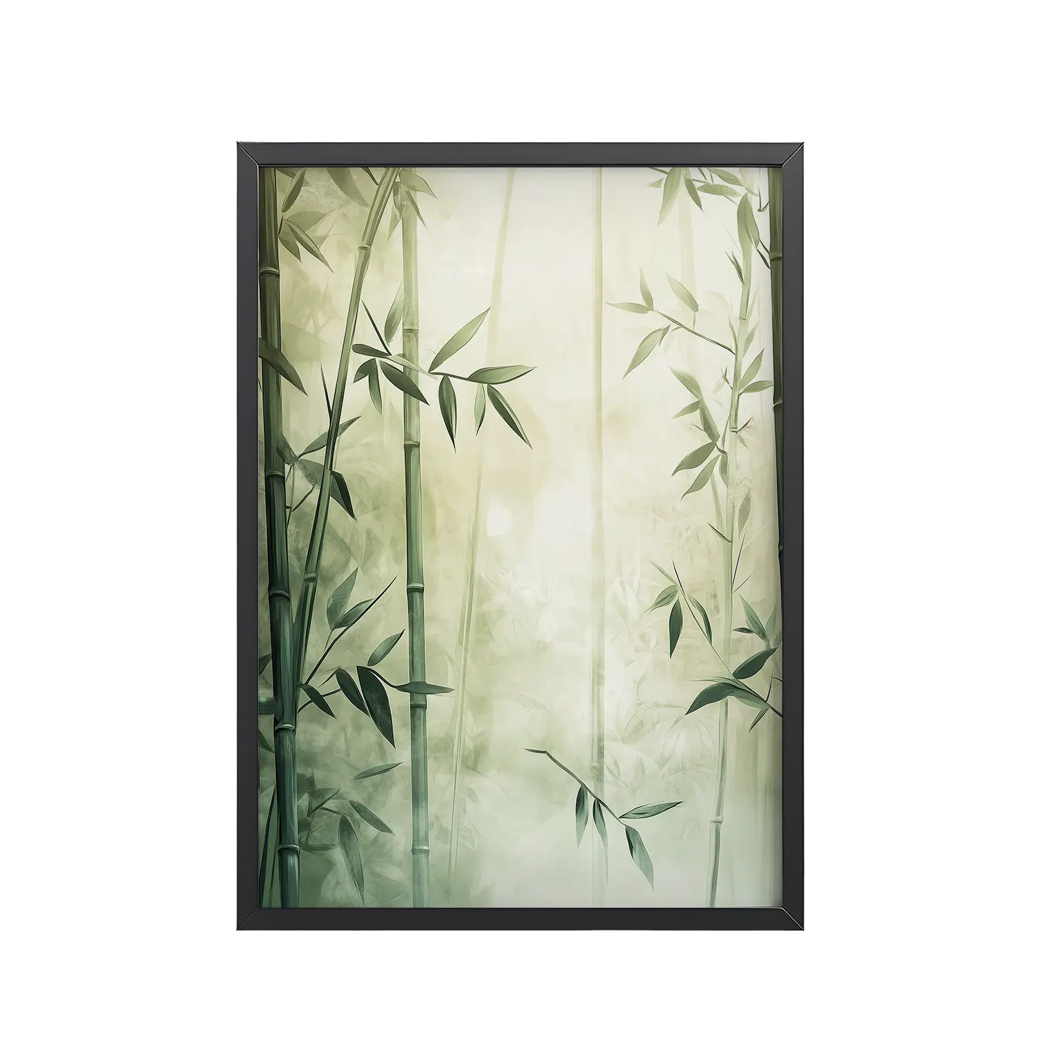 Whispering Bamboo Forest — Japandi Nature Botanical Wall Decor — Framed Poster