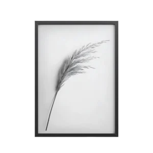 Whispering Pampas — Minimal Black & White Botanical Wall Decor — Framed Poster