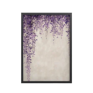 Wisteria Cascade — Japandi Hanging Floral Wall Decor — Framed Poster