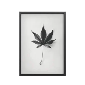 Botanical Balance — Minimal Leaf Wall Decor — Framed Poster