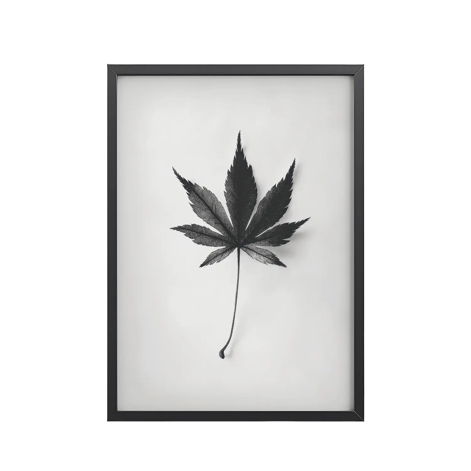 Botanical Balance — Minimal Leaf Wall Decor — Framed Poster