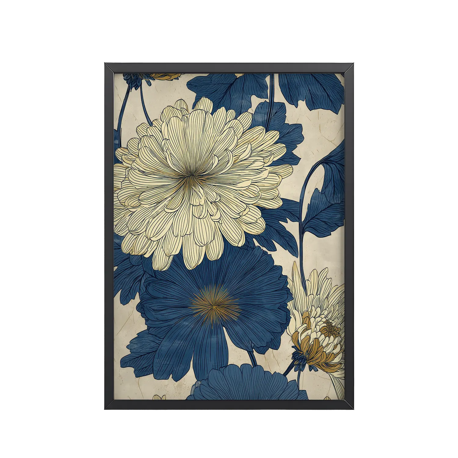 Chrysanthemum Field — Botanical Wall Art — Framed Poster