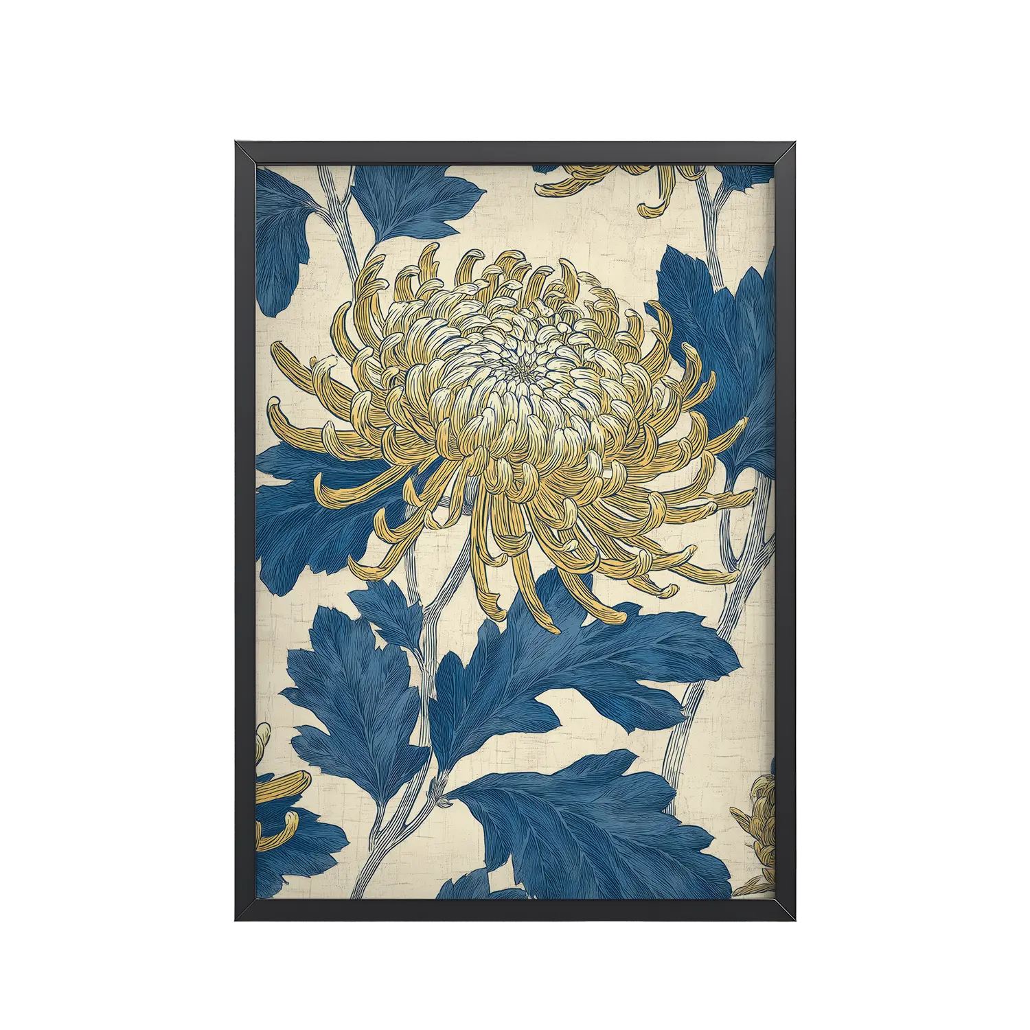 Chrysanthemum Pattern — Botanical Wall Art — Framed Poster