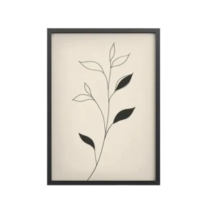Contrast in Nature — Minimalist Botanical Line Art — Framed Poster