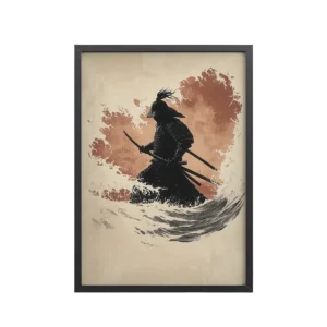 Crimson Guard – Samurai Against The Rising Spray Wall Decor – Framed Poster
