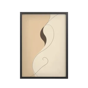 Curves of Calm — Abstract Neutral Shapes Wall Decor — Framed Poster