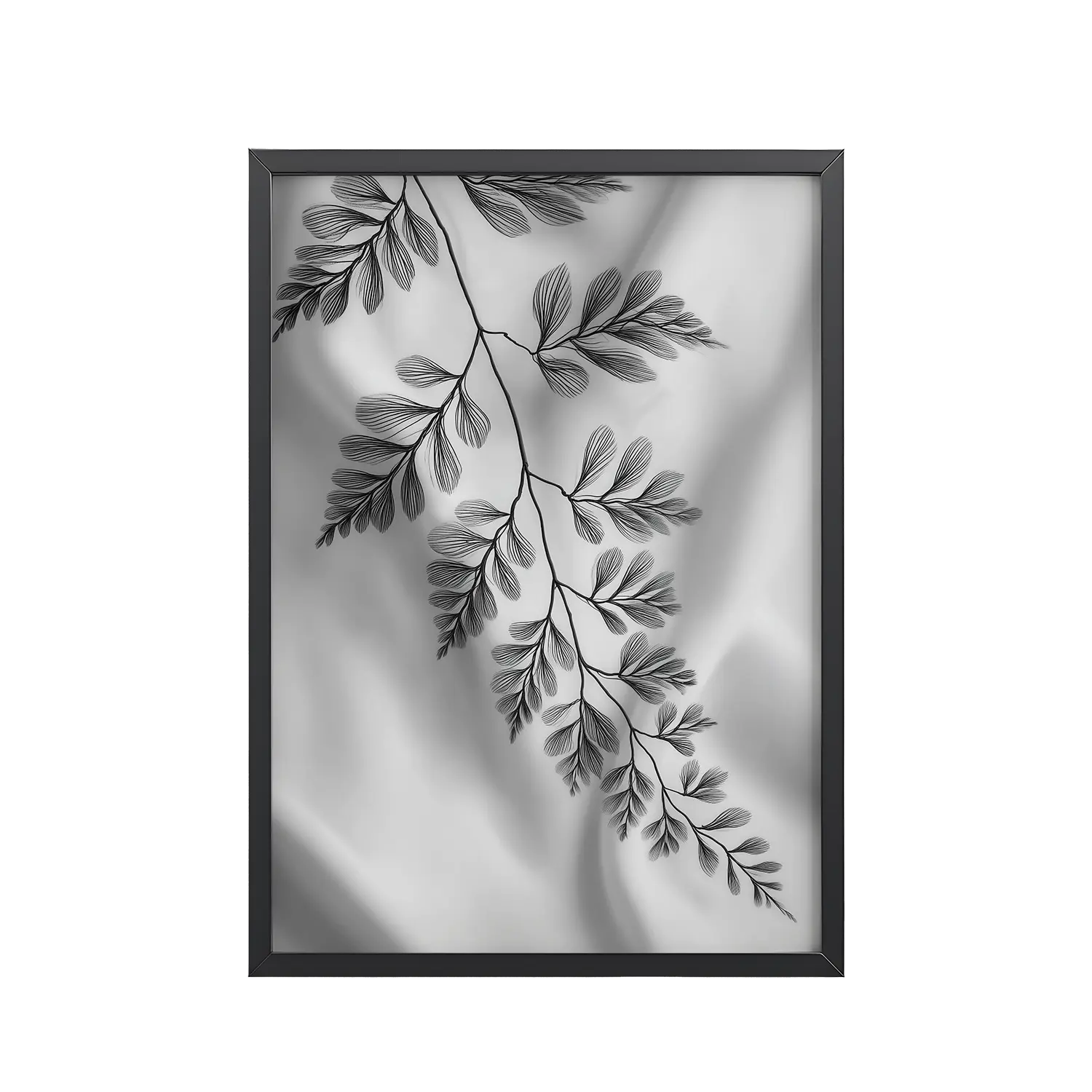 Fern of Still Shadows — Botanical Ink Wall Decor — Framed Poster