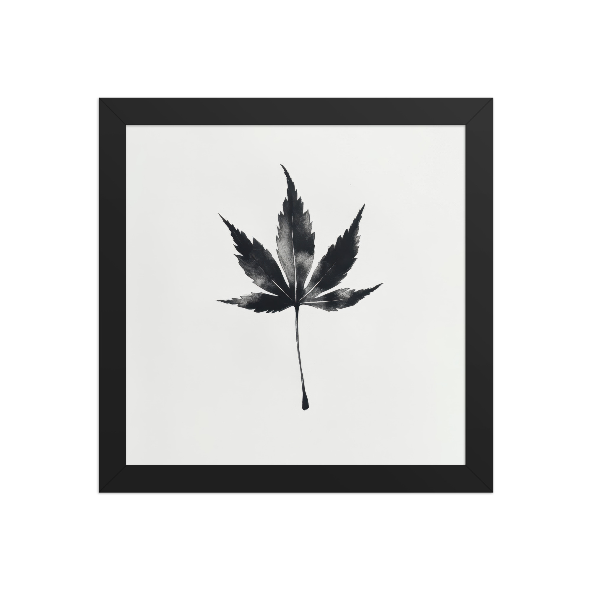 Ink Maple — Minimal Black Maple Leaf Wall Art — Framed Poster - Image 3