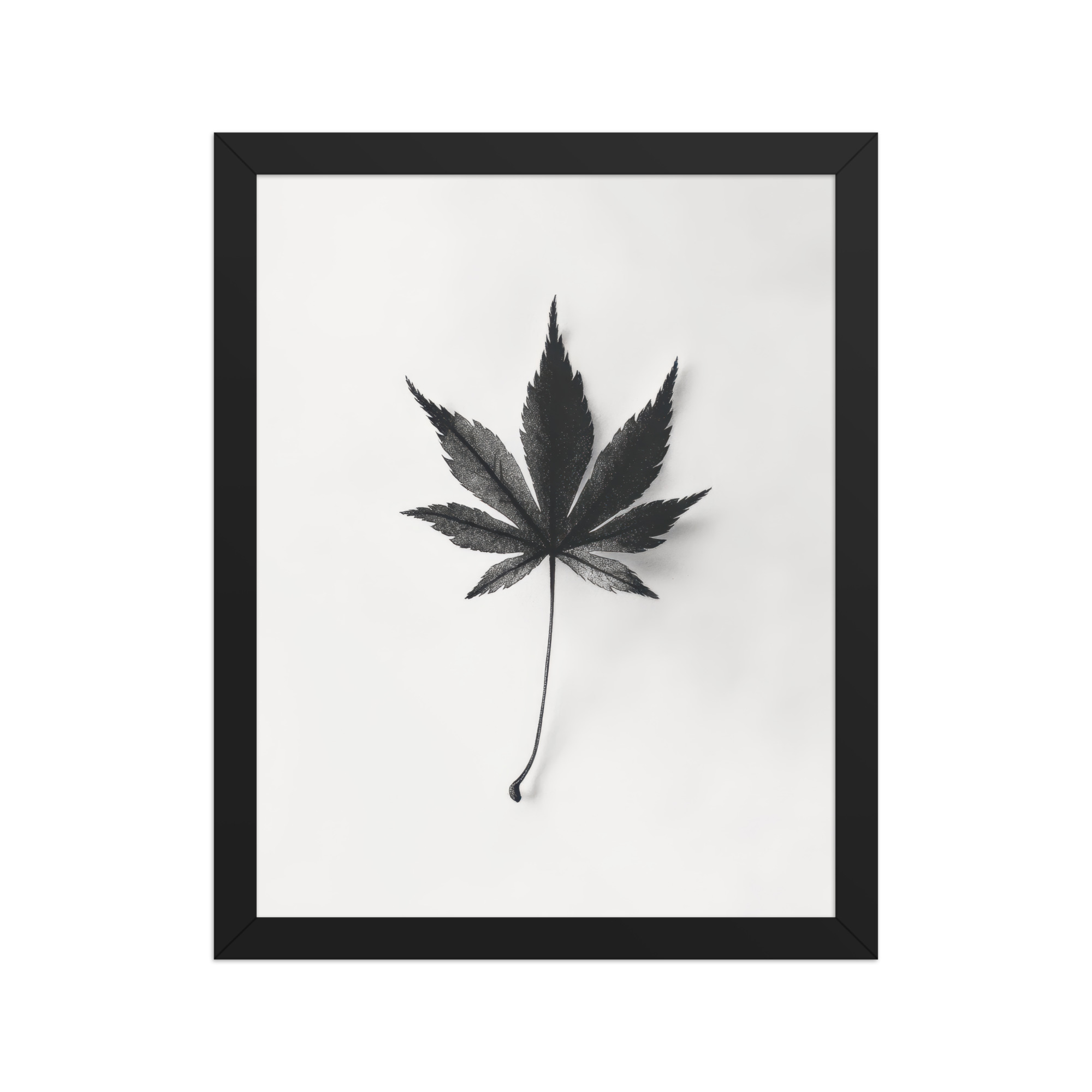 Botanical Balance — Minimal Leaf Wall Decor — Framed Poster - Image 3
