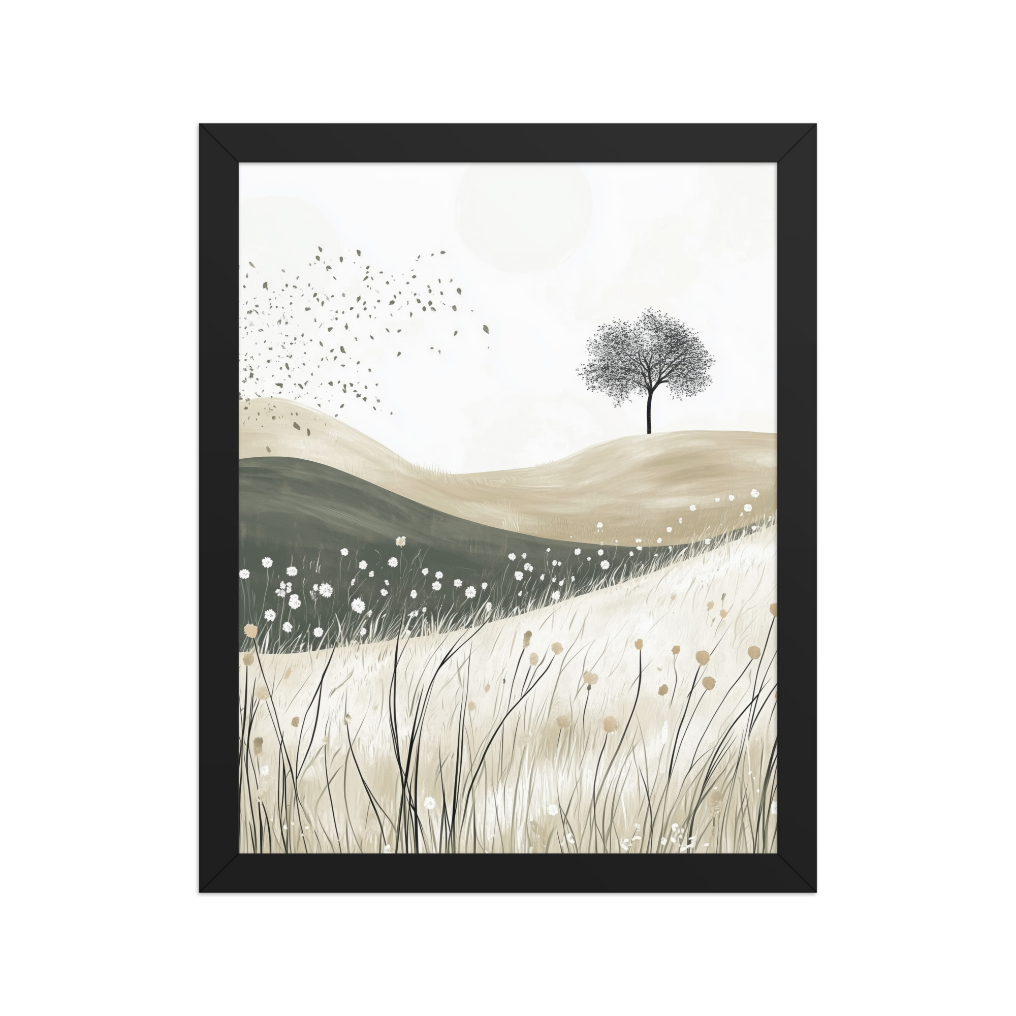 Still Horizons — Neutral Minimalist Landscape Wall Art — Framed Poster - Image 2