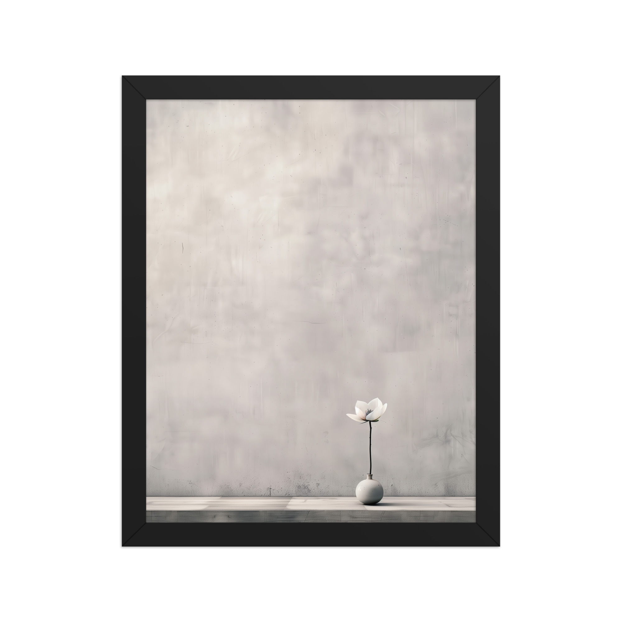 Lotus Minimalism — Single-Stem Vase Minimal Wall Decor — Framed Poster - Image 2