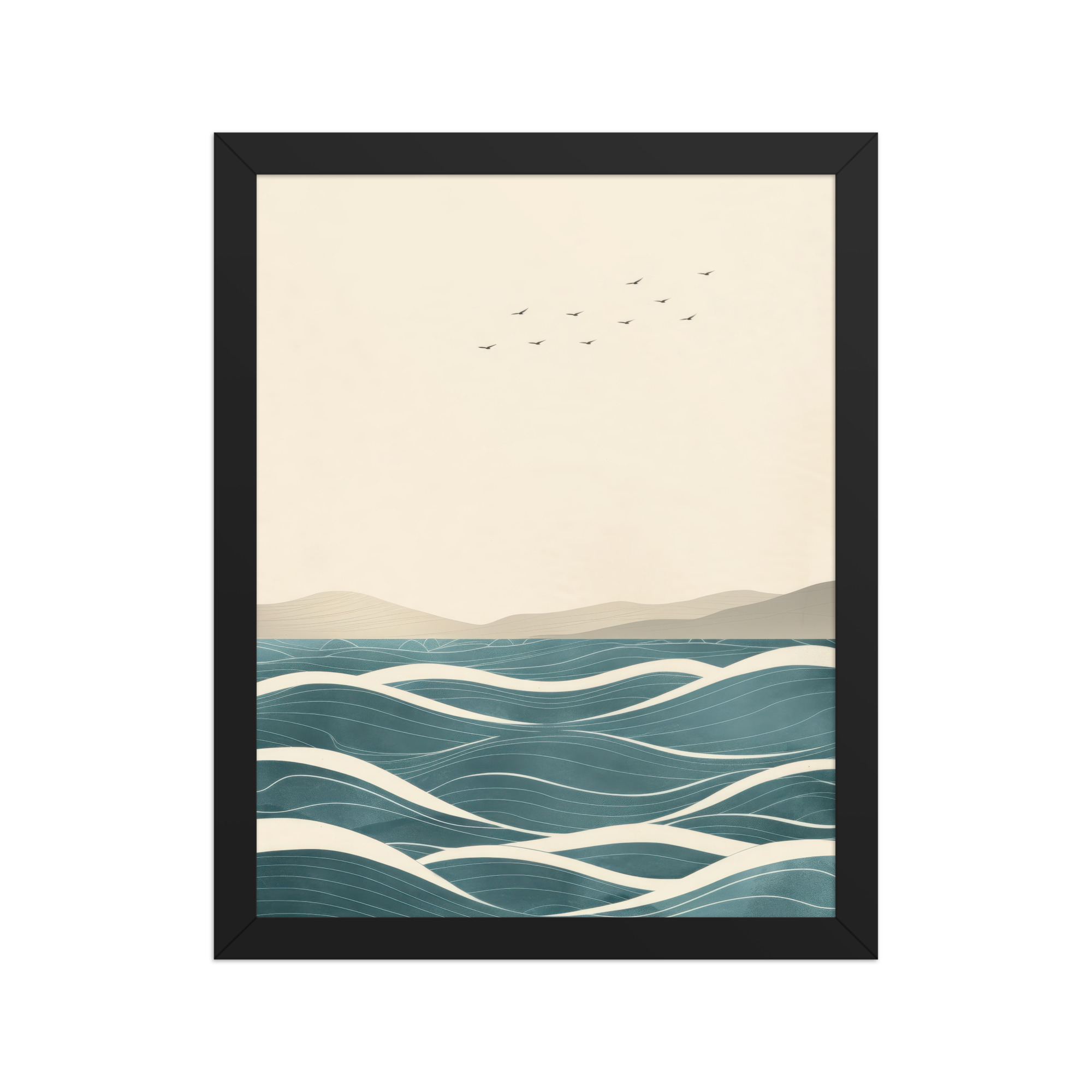Still Horizons II — Japandi Ocean Minimalist Wall Art — Framed Poster - Image 3