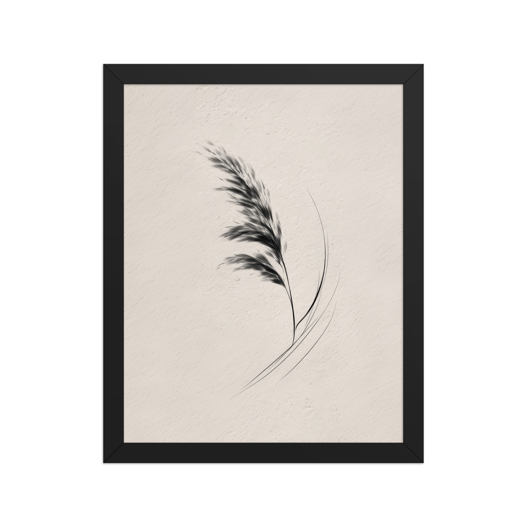 Windswept Pampas — Minimal Brush Wall Art — Framed Poster - Image 3