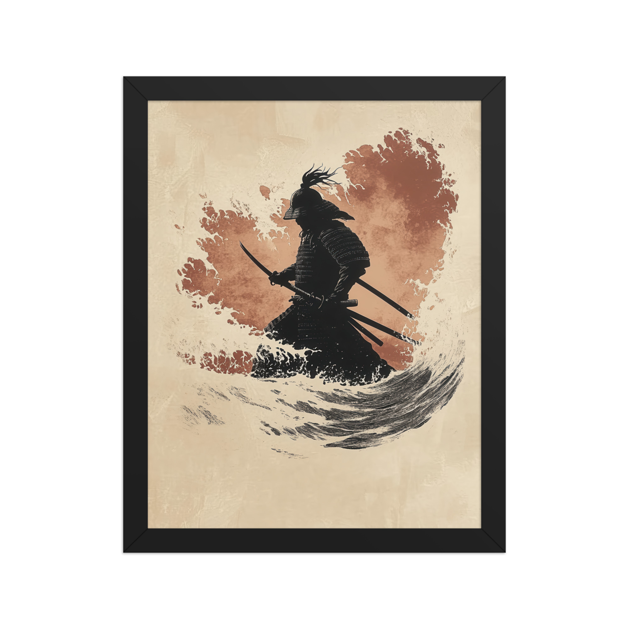 Crimson Guard – Samurai Against The Rising Spray Wall Decor – Framed Poster - Image 2