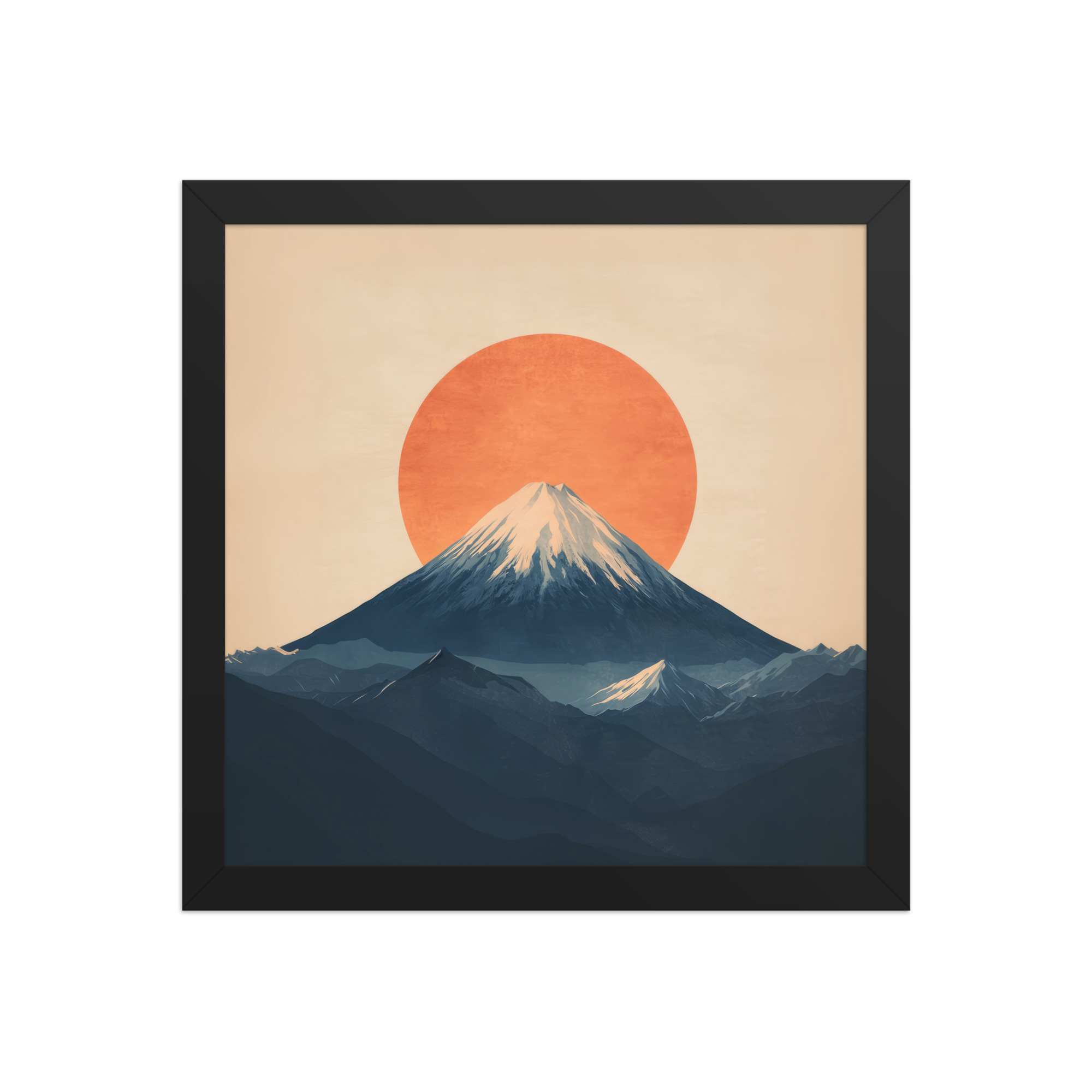 Rising Sun Over Fuji — Minimal Mount Fuji Silhouette Wall Decor — Framed Poster - Image 4