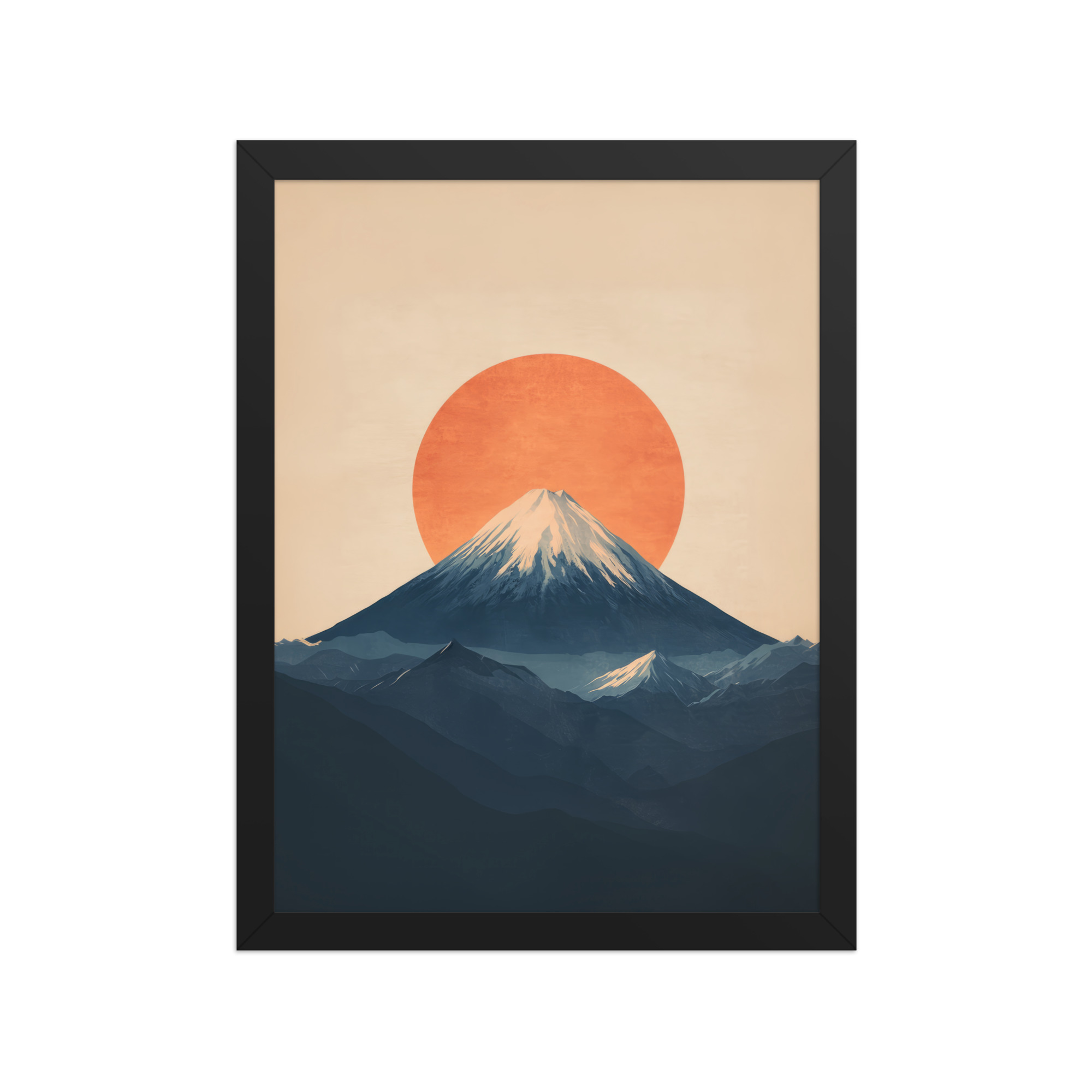Rising Sun Over Fuji — Minimal Mount Fuji Silhouette Wall Decor — Framed Poster - Image 5