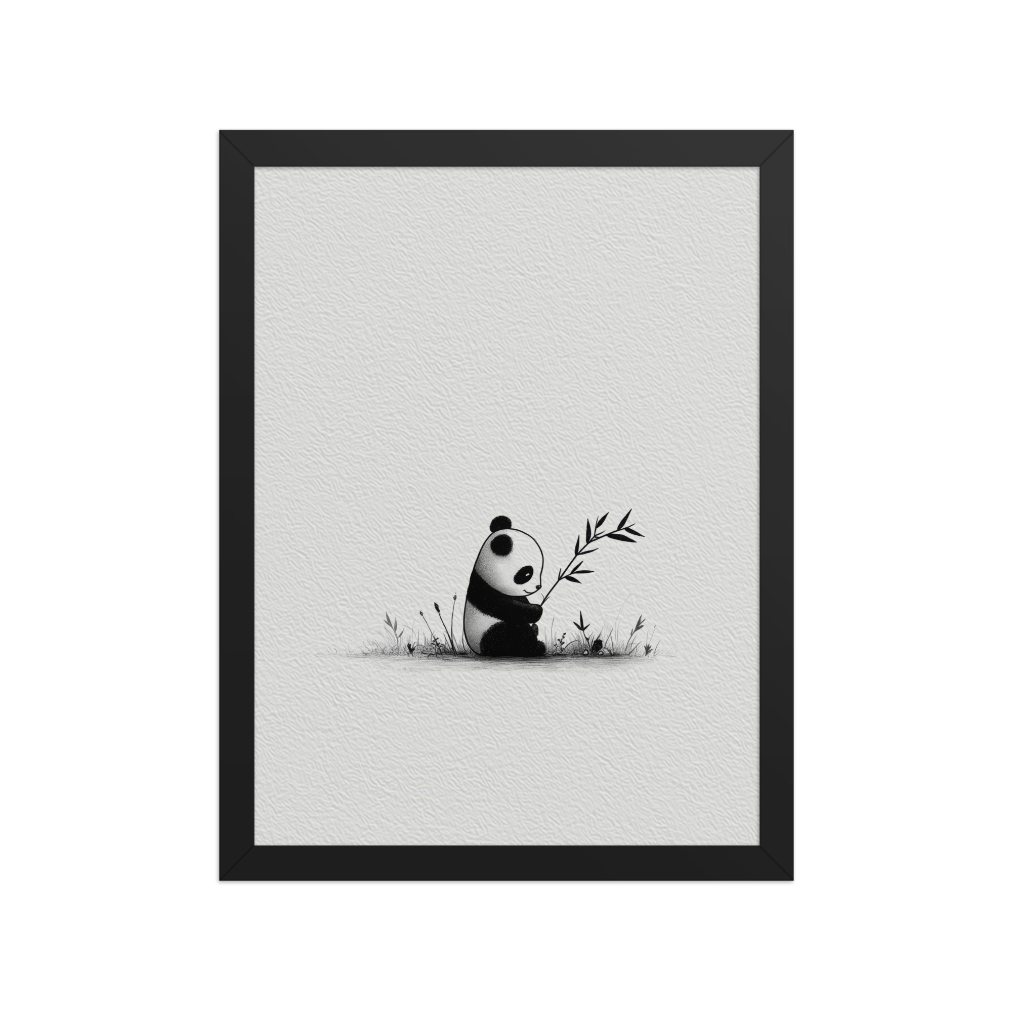 Tiny Bamboo Moment — Minimal Panda Cub with Bamboo Wall Decor — Framed Poster - Image 4