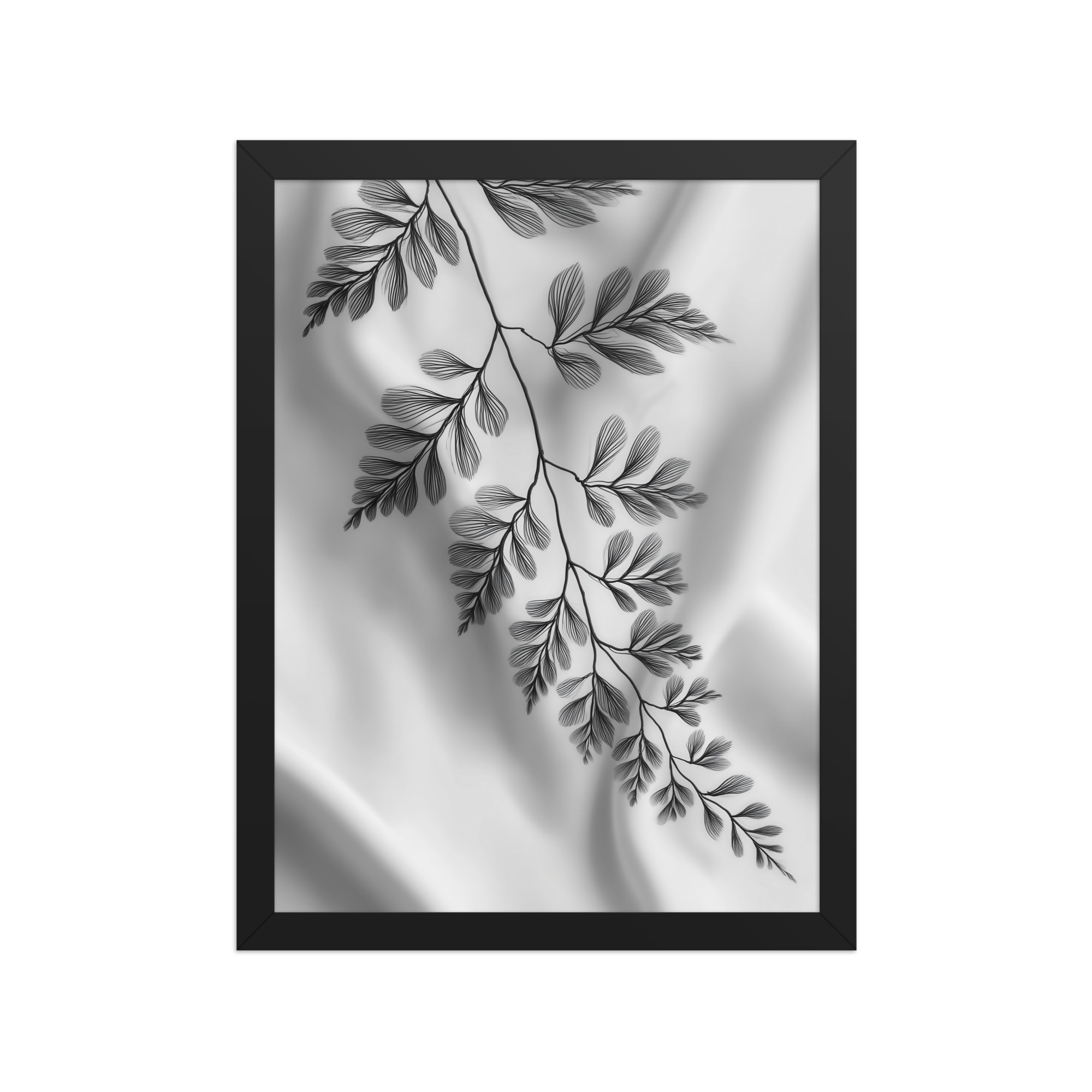 Fern of Still Shadows — Botanical Ink Wall Decor — Framed Poster - Image 2