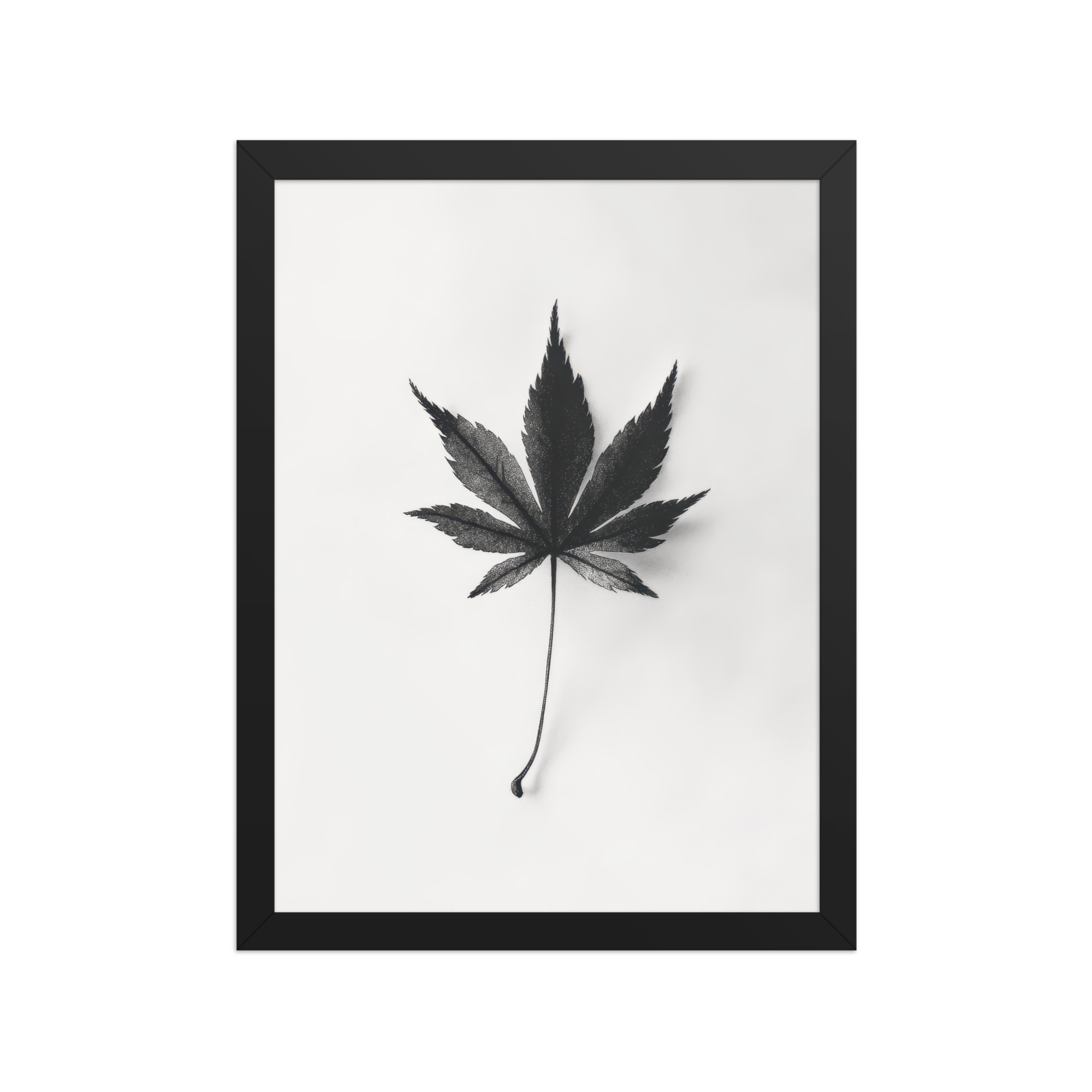 Botanical Balance — Minimal Leaf Wall Decor — Framed Poster - Image 4