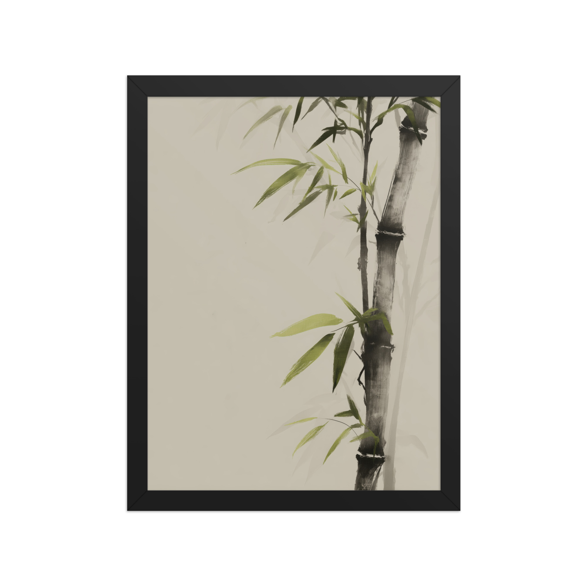 Bamboo Silence — Sumi-e Botanical Zen Wall Decor — Framed Poster - Image 4