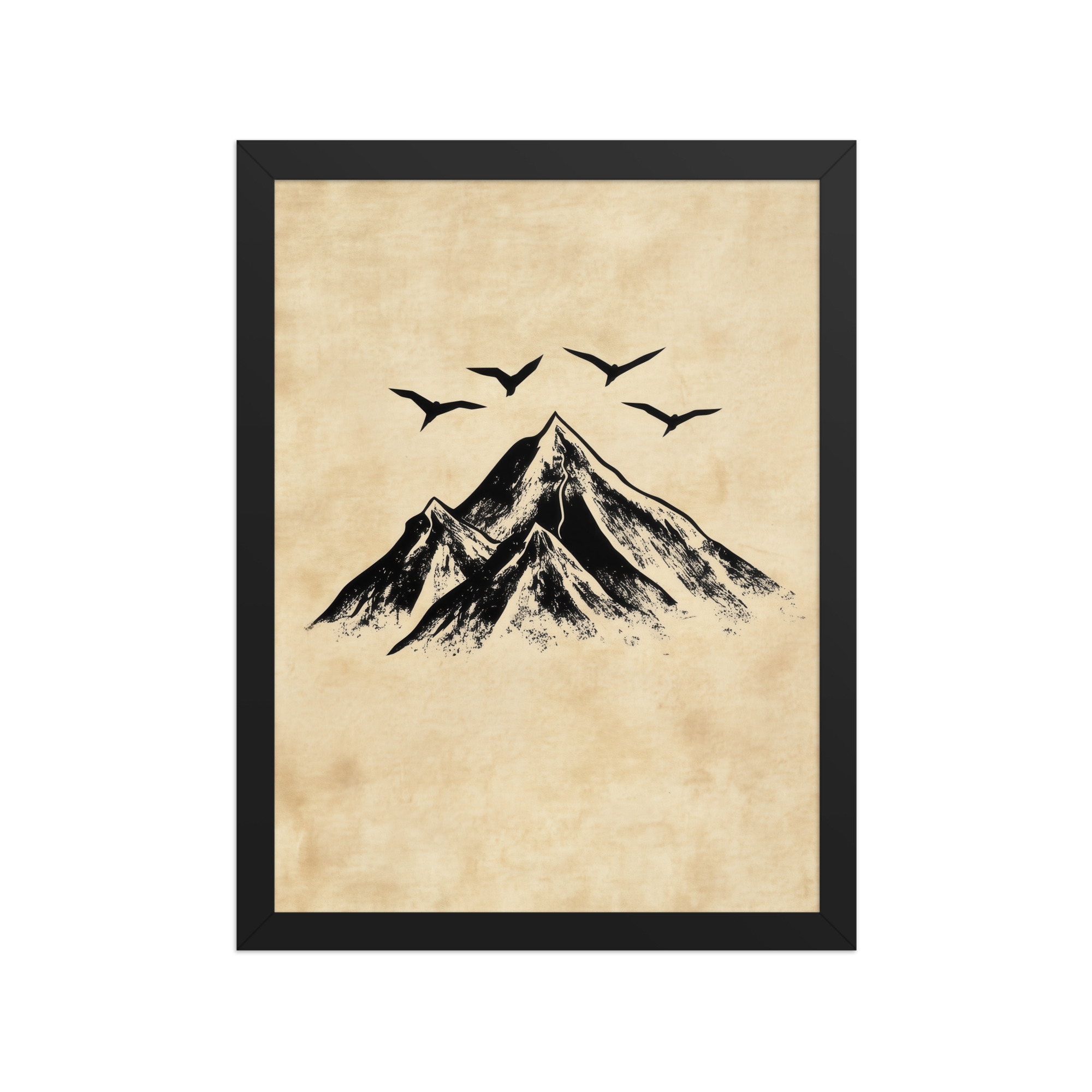 Four Peaks in Ink — Mountain Landscape Wall Art — Framed Poster - Image 4