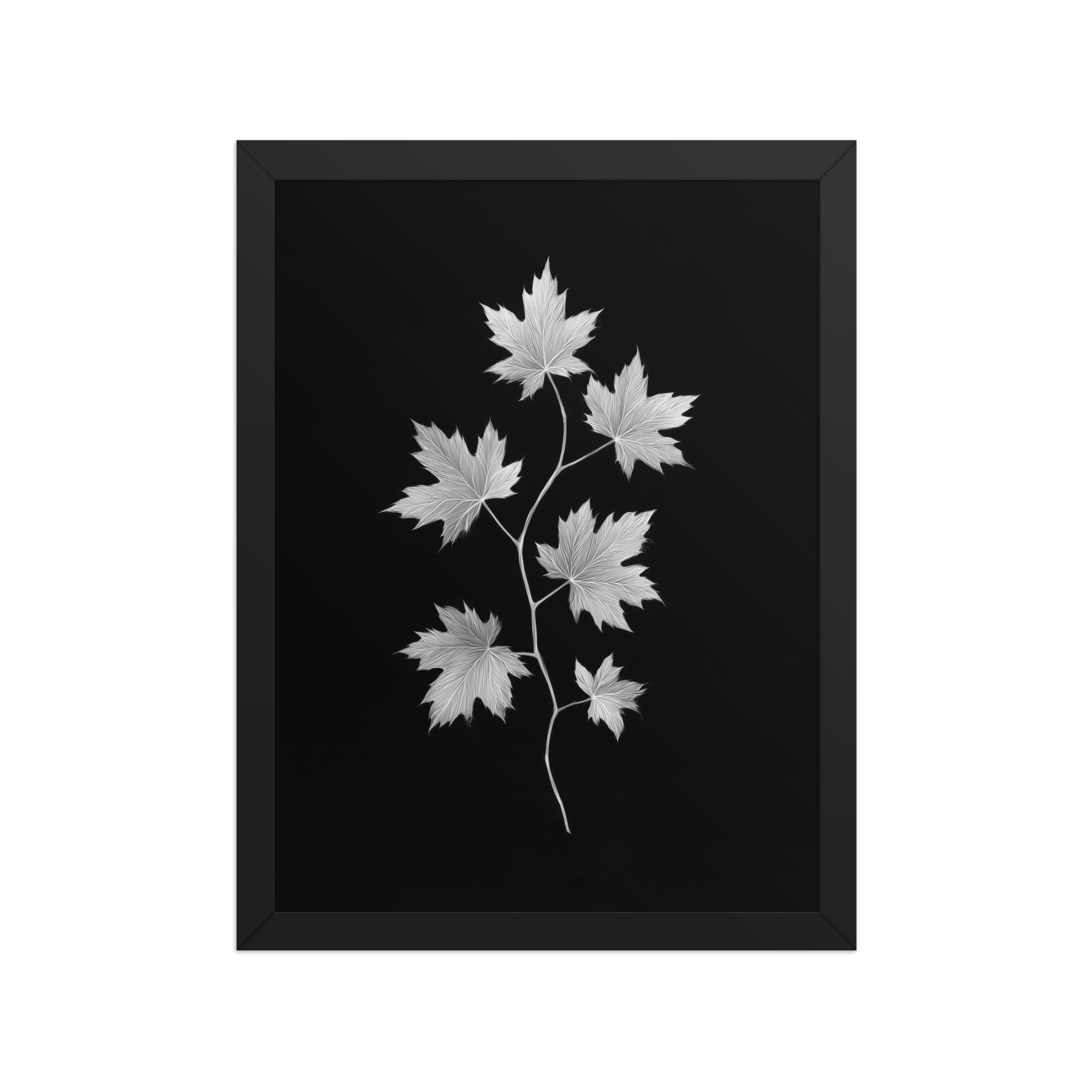 Ivory Veins — Japandi Maple Line Art — Framed Poster - Image 4
