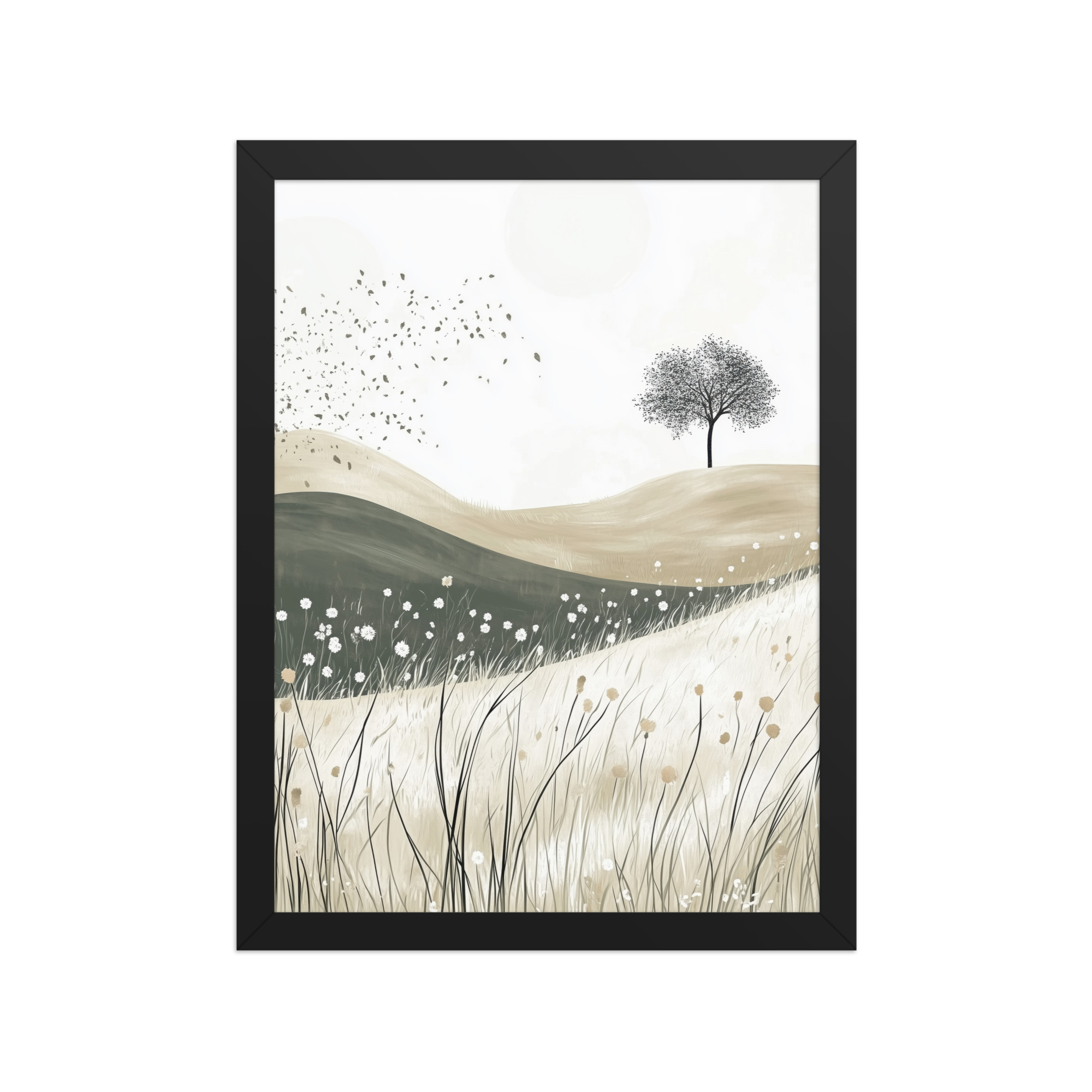 Still Horizons — Neutral Minimalist Landscape Wall Art — Framed Poster - Image 3