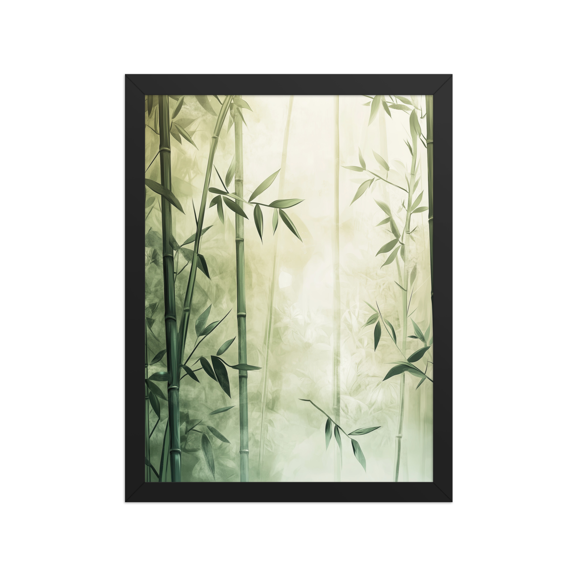 Whispering Bamboo Forest — Japandi Nature Botanical Wall Decor — Framed Poster - Image 2