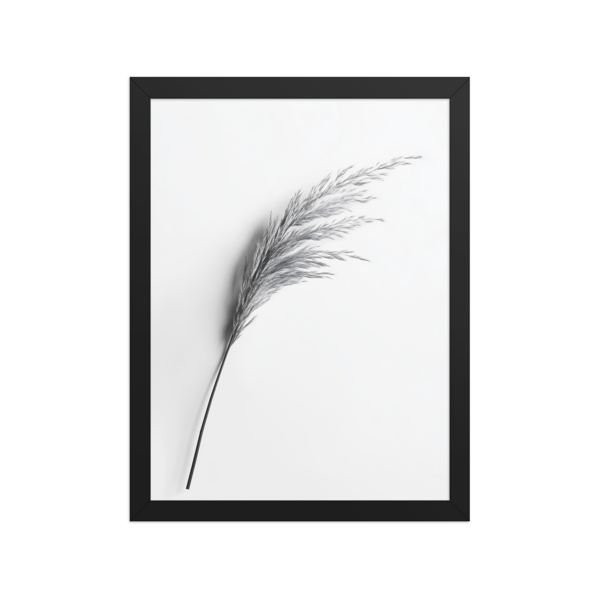 Whispering Pampas — Minimal Black & White Botanical Wall Decor — Framed Poster - Image 4