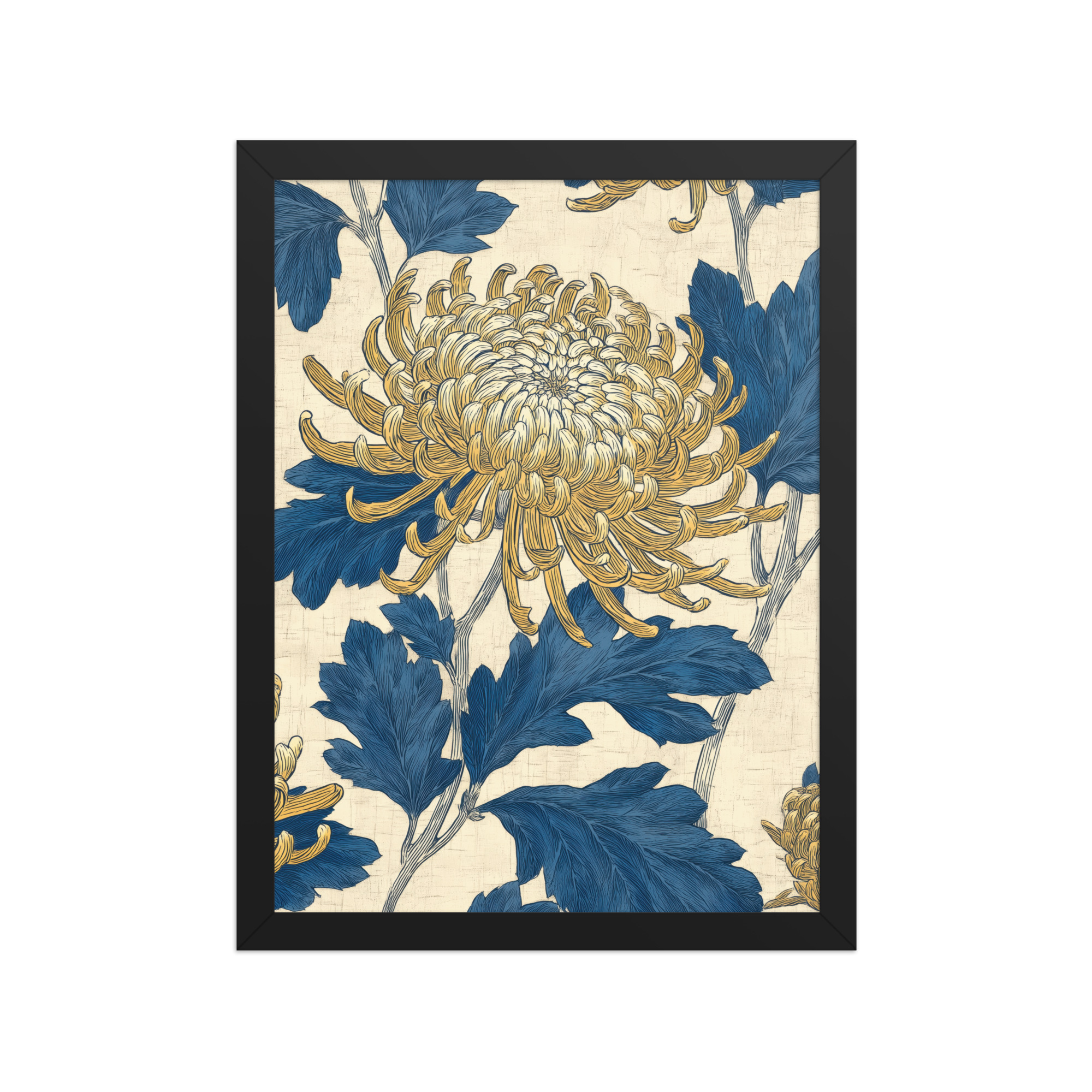 Chrysanthemum Pattern — Botanical Wall Art — Framed Poster - Image 4
