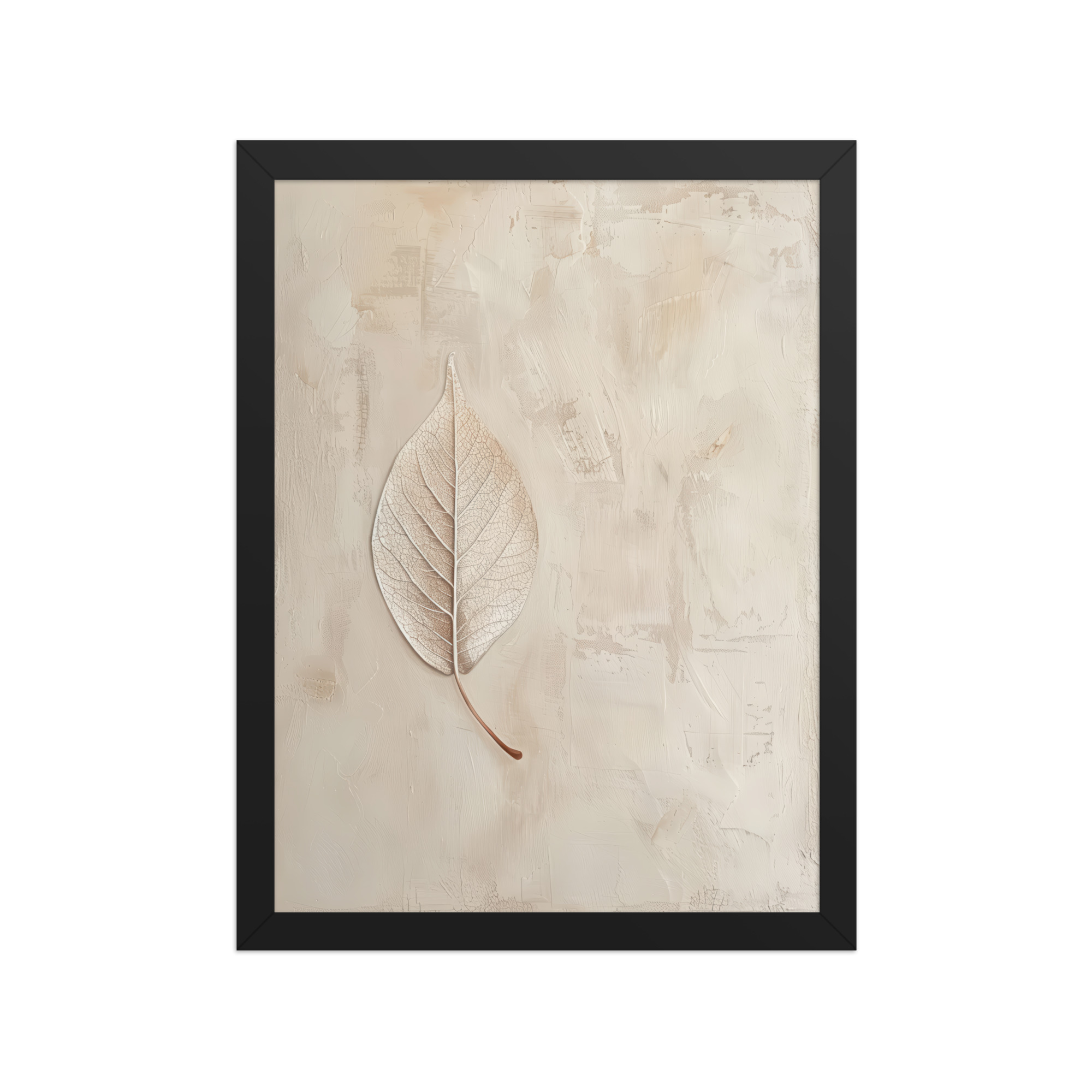 Wabi-Sabi Leaf II — Neutral Textured Botanical Wall Art — Framed Poster - Image 4
