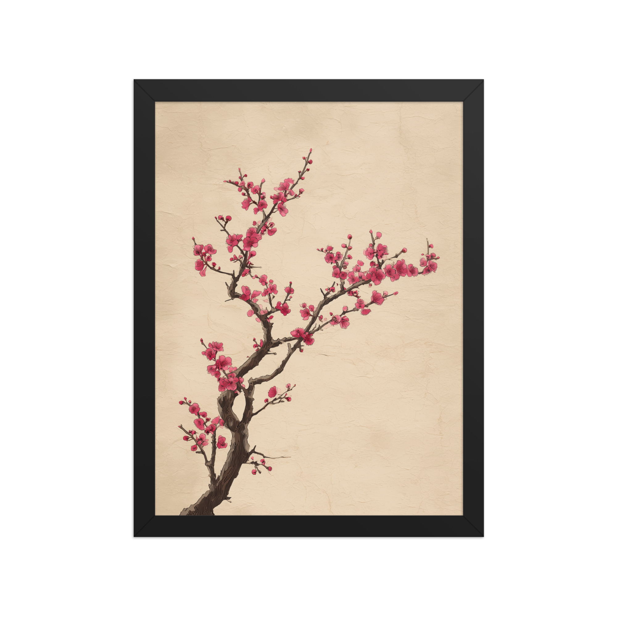 Plum Blossom Branch — Japanese Ink Illustration Wall Decor — Framed Poster - Image 4
