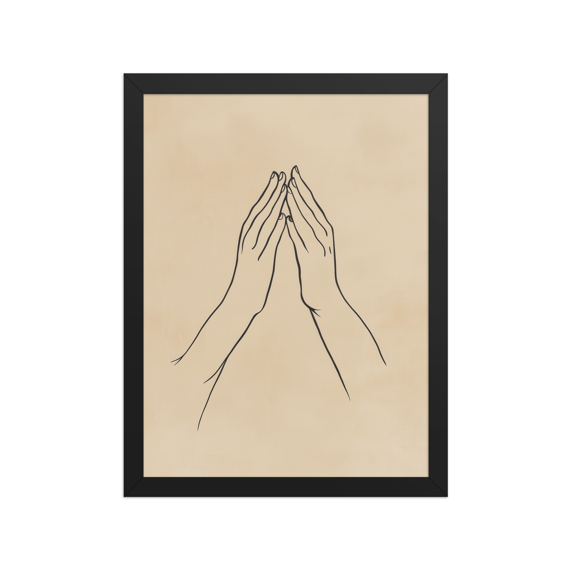 Gyan Mudra Hands — Minimal Gesture Yoga Line Wall Decor — Framed Poster - Image 3
