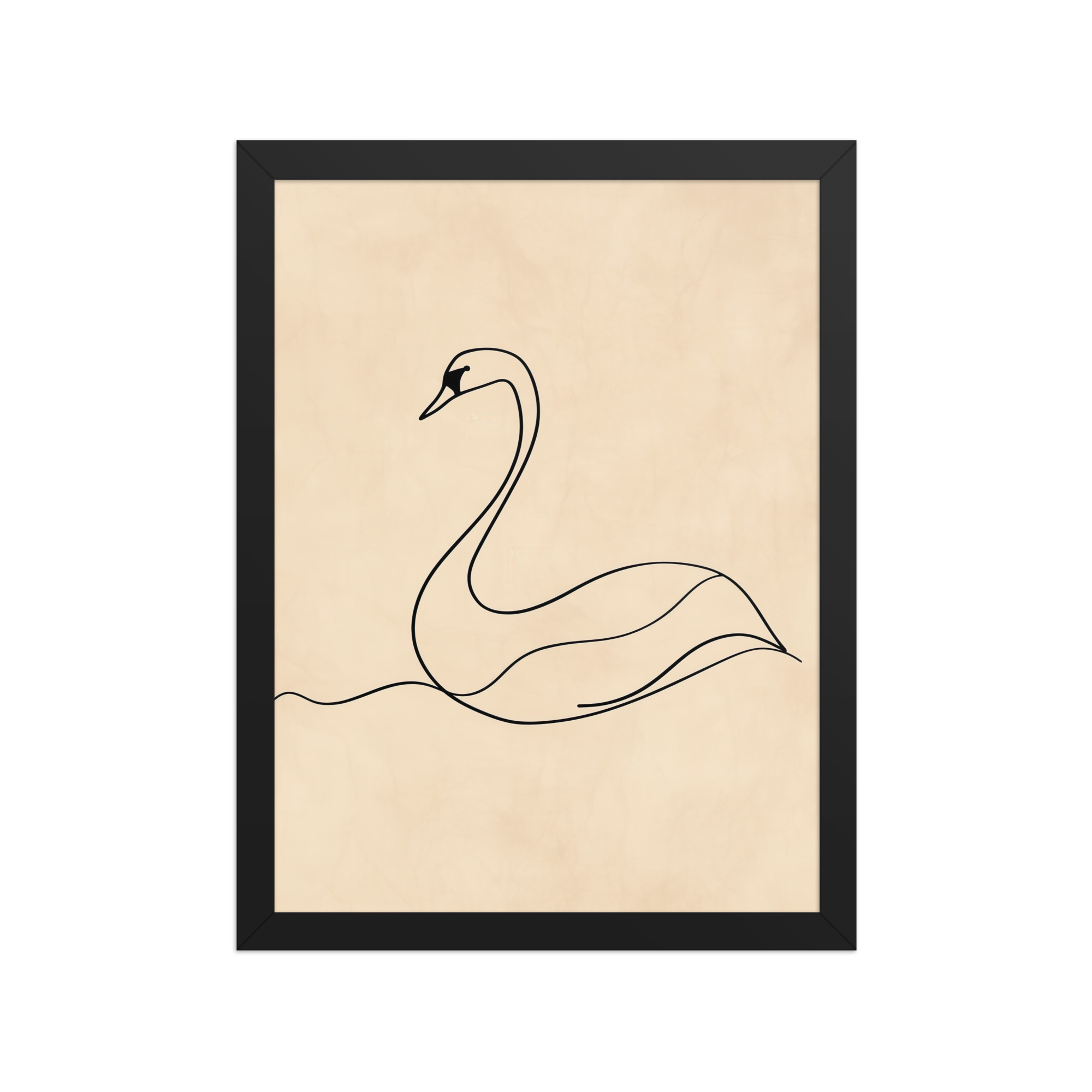 Swan Flow — Minimal Line Drawing Wall Art — Framed Poster - Image 2