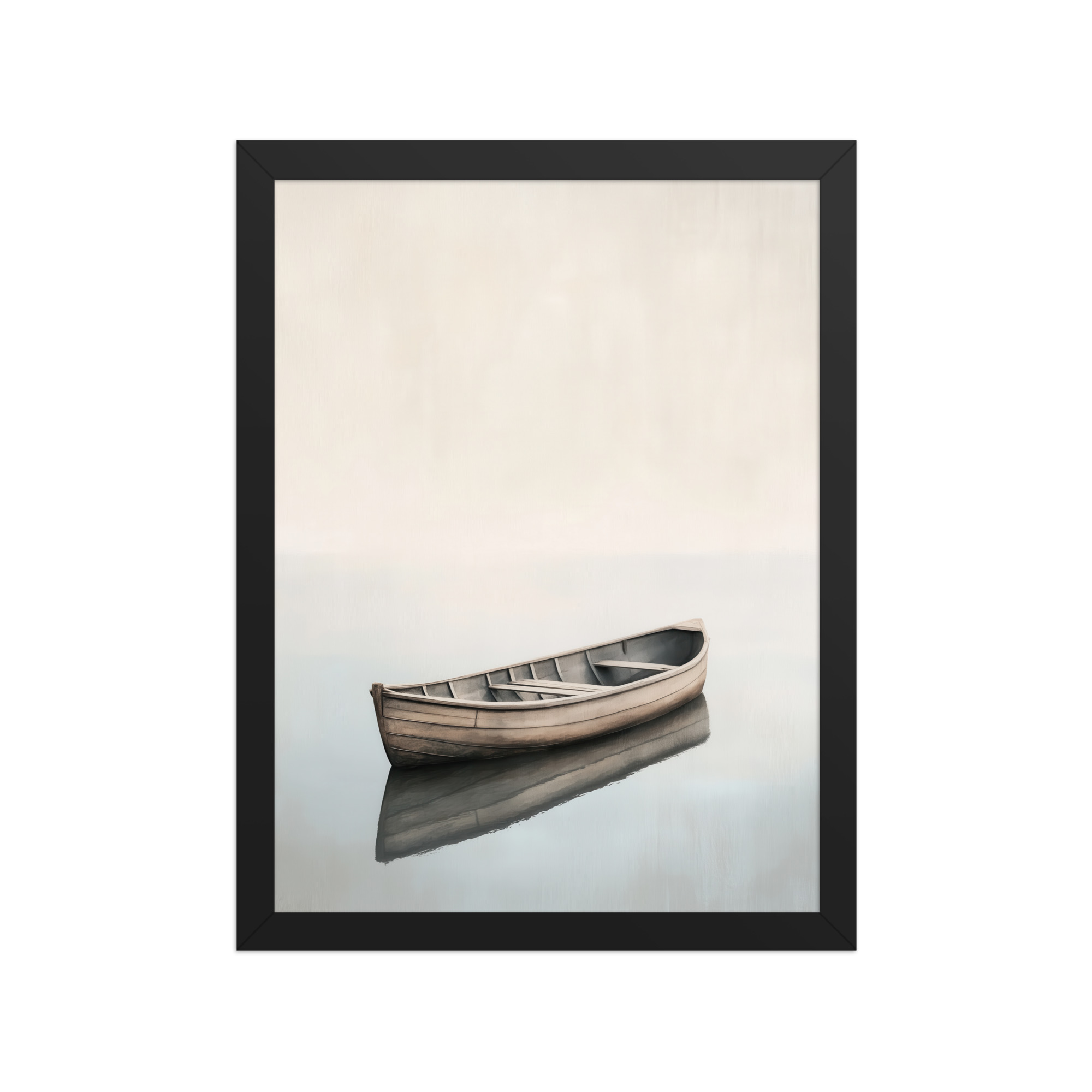 Still Waters Rowboat — Minimal Japandi Boat Wall Art — Framed Poster - Image 4