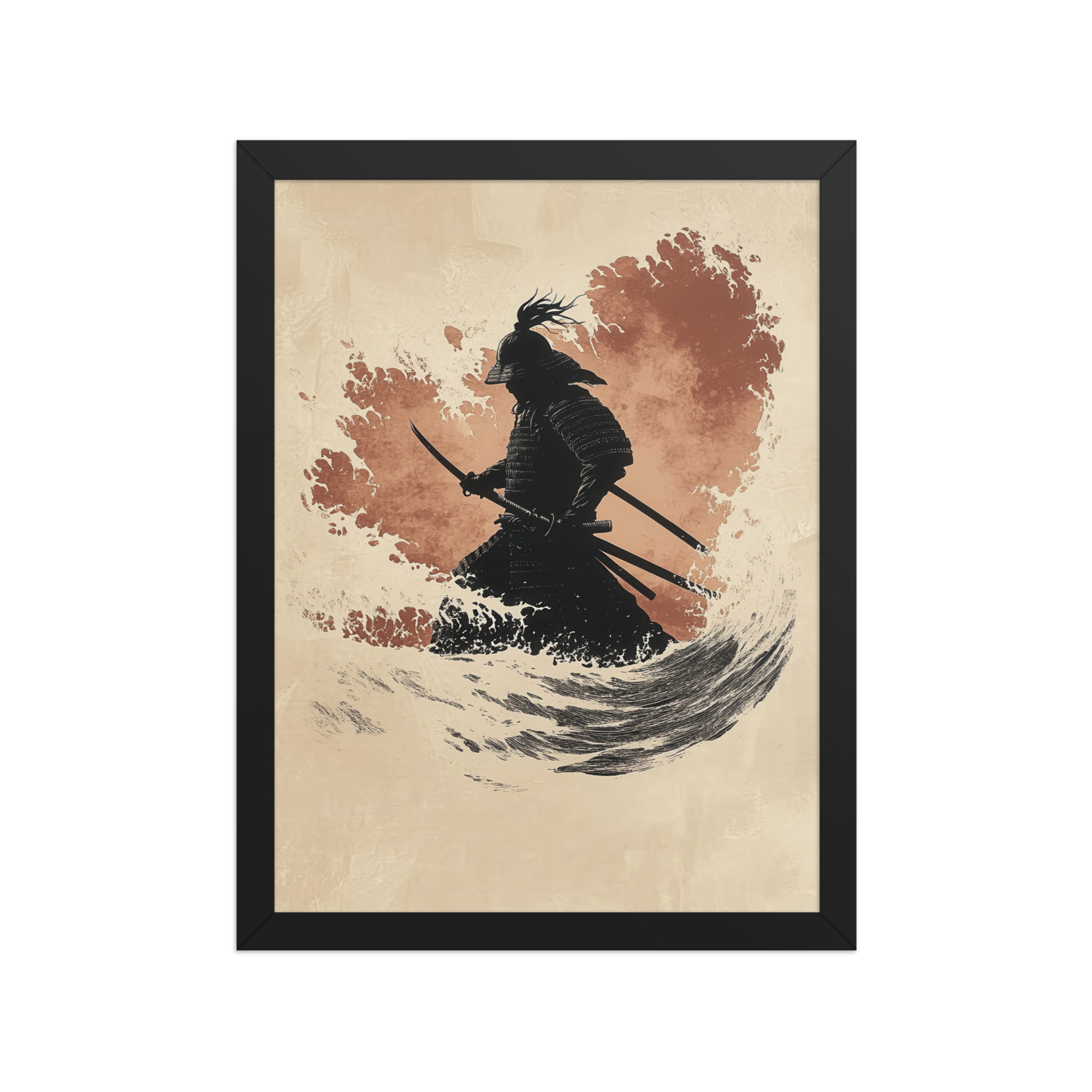 Crimson Guard – Samurai Against The Rising Spray Wall Decor – Framed Poster - Image 3