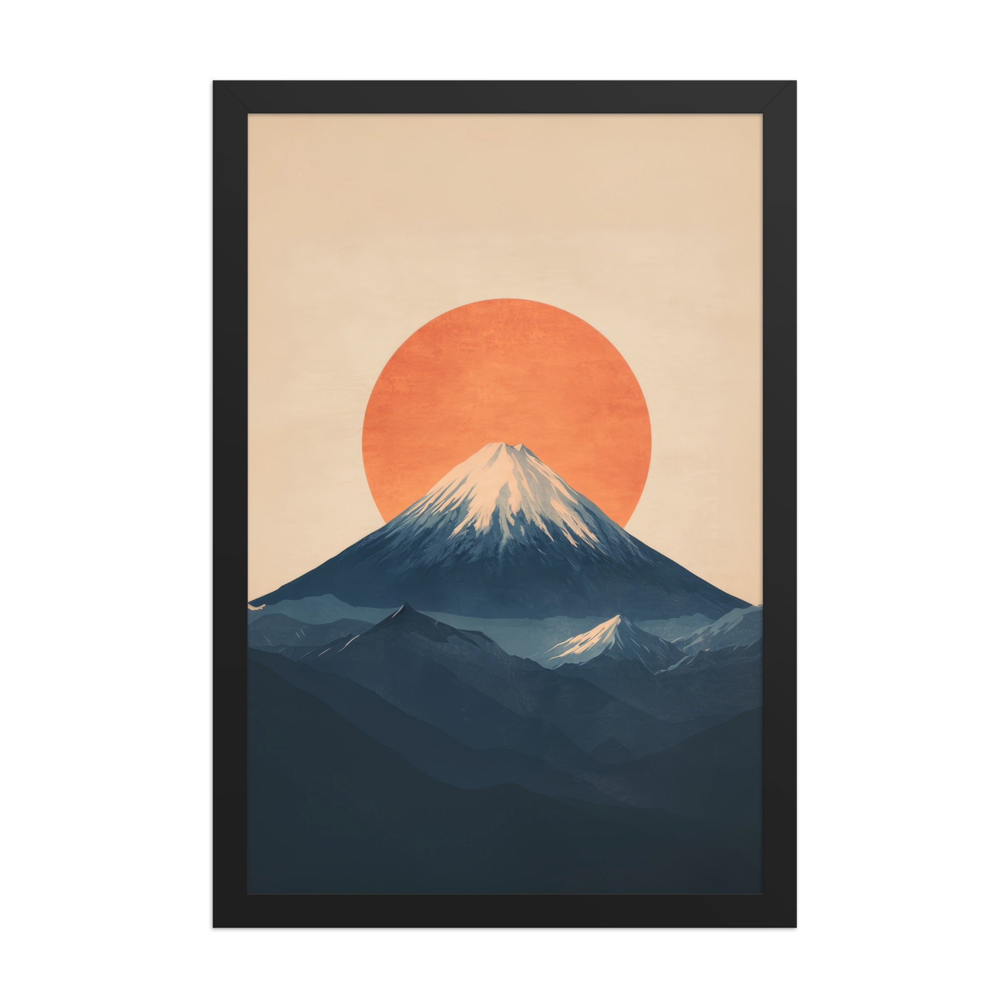 Rising Sun Over Fuji — Minimal Mount Fuji Silhouette Wall Decor — Framed Poster - Image 6