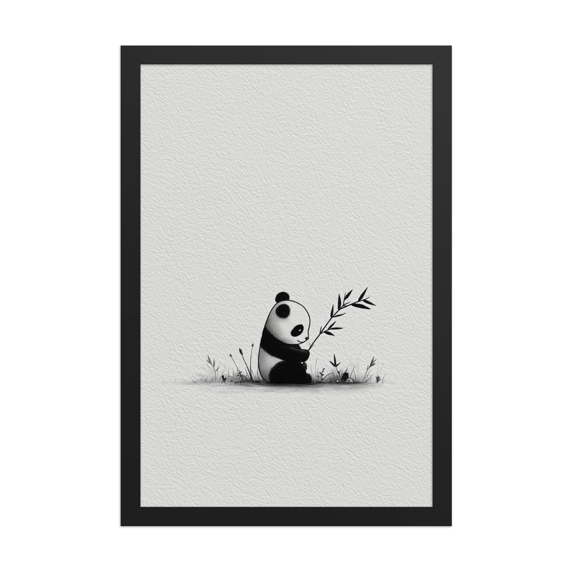 Tiny Bamboo Moment — Minimal Panda Cub with Bamboo Wall Decor — Framed Poster - Image 5