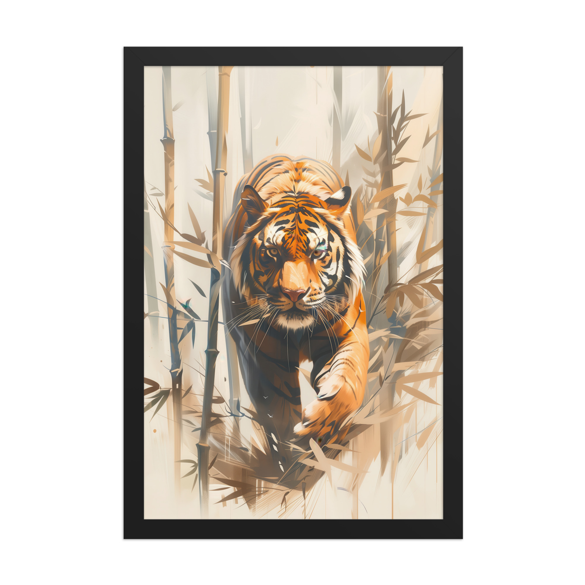 Tiger in Bamboo Mist — Wildlife Tiger in Dynamic Jungle Wall Art — Framed Poster - Image 5
